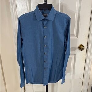 Men's Blue Button-Up Shirt